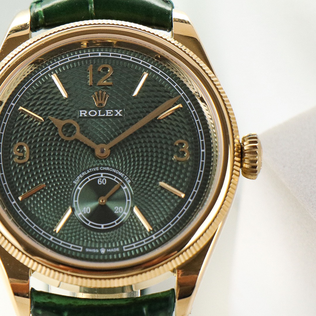 Rolex 1908 お洒落！オイスター パーペチュアル レディース偽物 ウォッチ 腕時計 防水 シンプル レザー グリーン_5