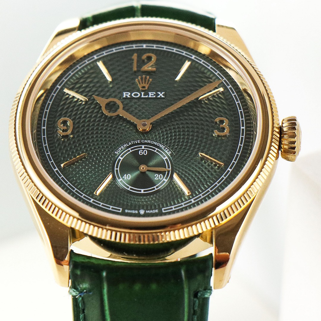Rolex 1908 お洒落！オイスター パーペチュアル レディース偽物 ウォッチ 腕時計 防水 シンプル レザー グリーン_7