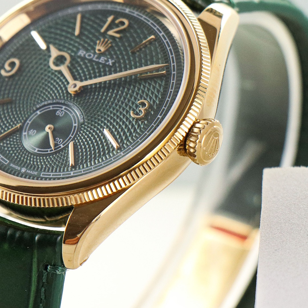 Rolex 1908 お洒落！オイスター パーペチュアル レディース偽物 ウォッチ 腕時計 防水 シンプル レザー グリーン_8