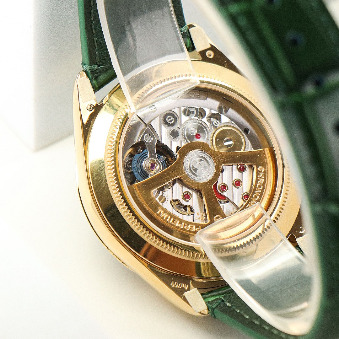 Rolex 1908 お洒落！オイスター パーペチュアル レディース偽物 ウォッチ 腕時計 防水 シンプル レザー グリーン_9