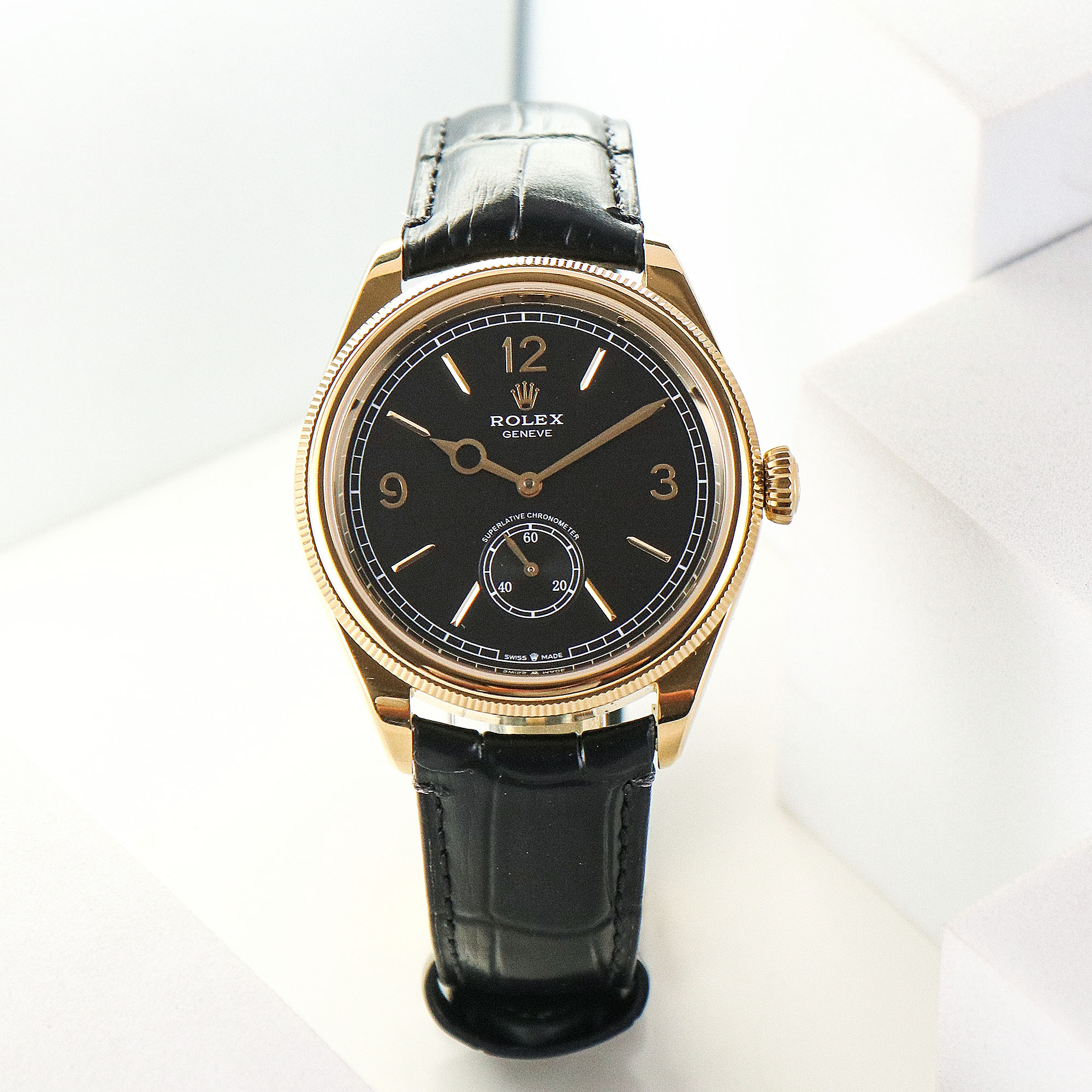 Rolex 1908 お洒落！ロレックス オイスター レディースコピー ウォッチ 腕時計 防水 シンプル レザー ブラック_2