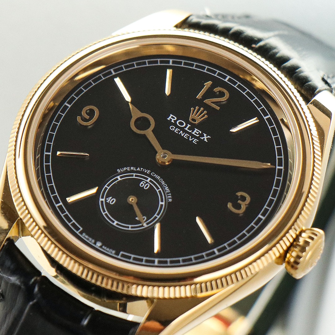 Rolex 1908 お洒落！ロレックス オイスター レディースコピー ウォッチ 腕時計 防水 シンプル レザー ブラック_4
