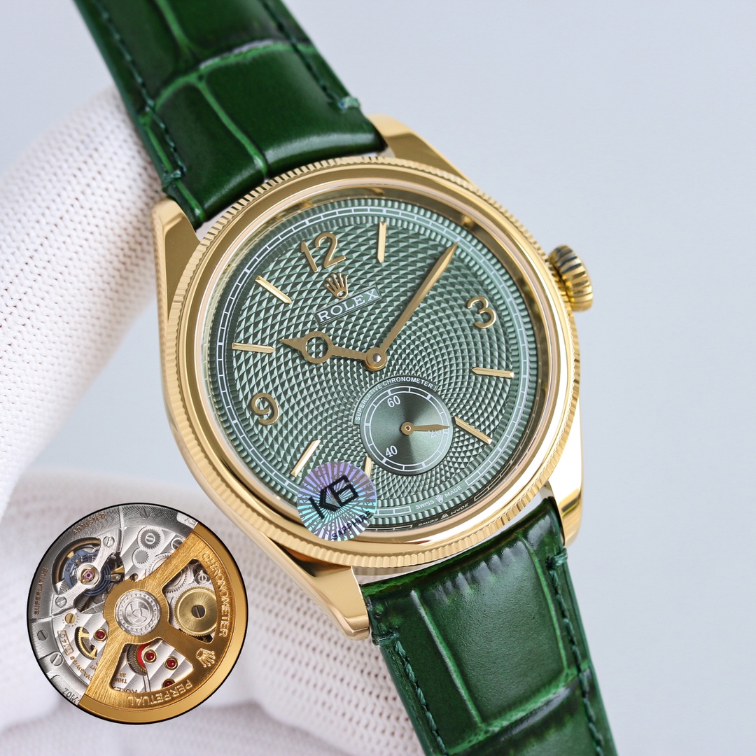 高級感溢れる Rolex 1908 オイスター パーペチュアル 定価偽物 ウォッチ 腕時計 防水 グリーン_2