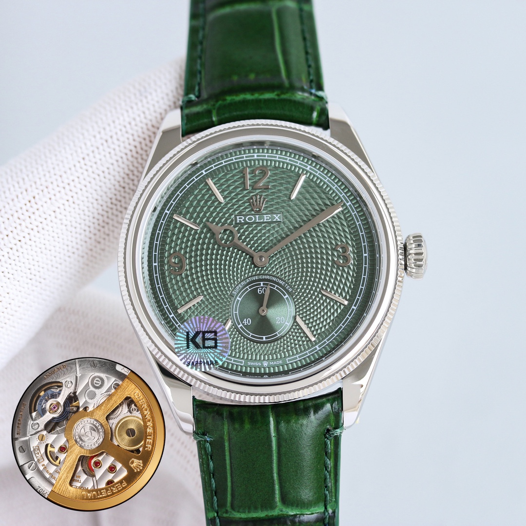高級感溢れる Rolex 1908 オイスター パーペチュアル 定価偽物 ウォッチ 腕時計 防水 グリーン_4