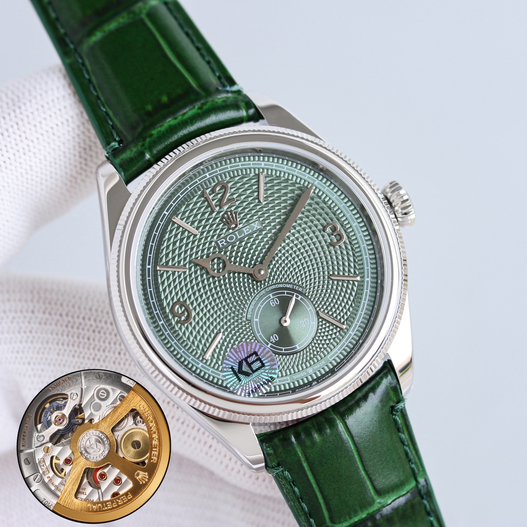 高級感溢れる Rolex 1908 オイスター パーペチュアル 定価偽物 ウォッチ 腕時計 防水 グリーン_5