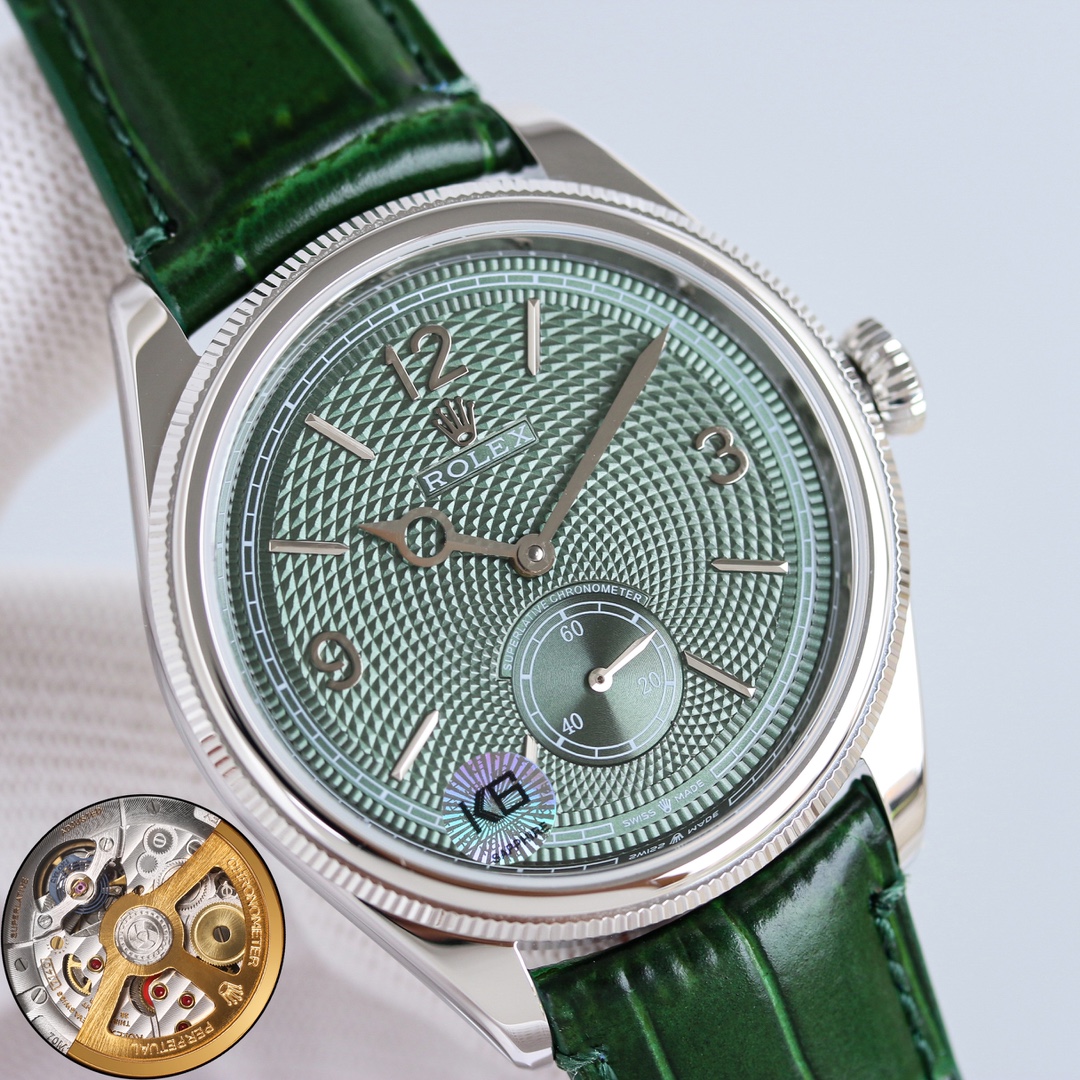 高級感溢れる Rolex 1908 オイスター パーペチュアル 定価偽物 ウォッチ 腕時計 防水 グリーン_6