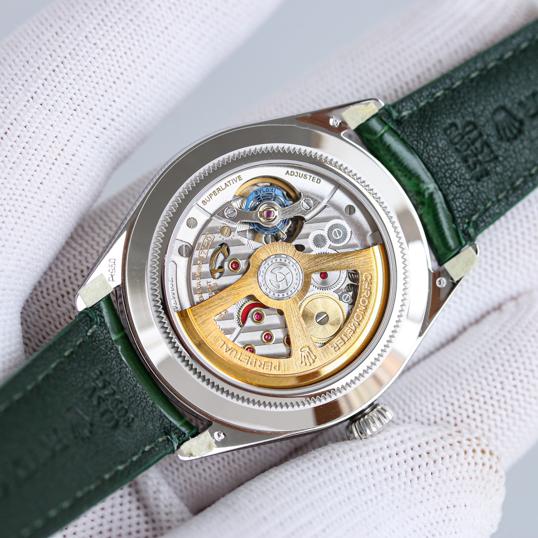 高級感溢れる Rolex 1908 オイスター パーペチュアル 定価偽物 ウォッチ 腕時計 防水 グリーン_8