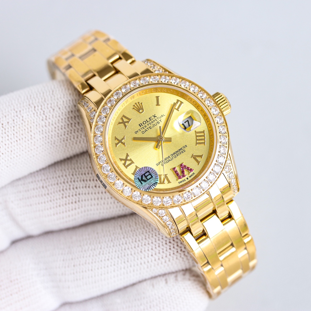 可愛い Rolex ロレックス デイトジャスト 34偽物 ウォッチ 腕時計 防水 ダイヤモンド飾り 優雅レディ 多色可選_3