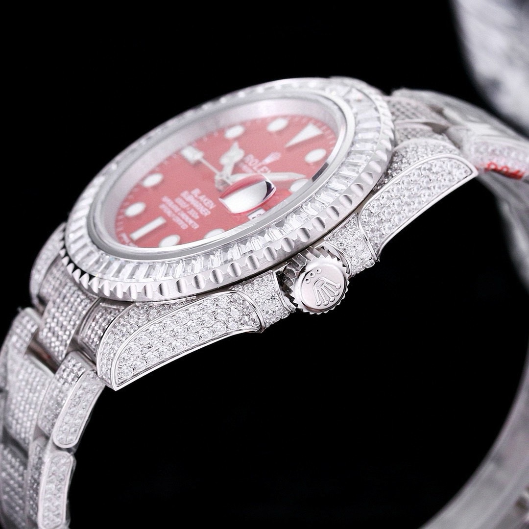 ROLEX サブマリーナ ー デイト 価格偽物 薄い ウォッチ 腕時計 ダイヤモンド飾り レッド_6