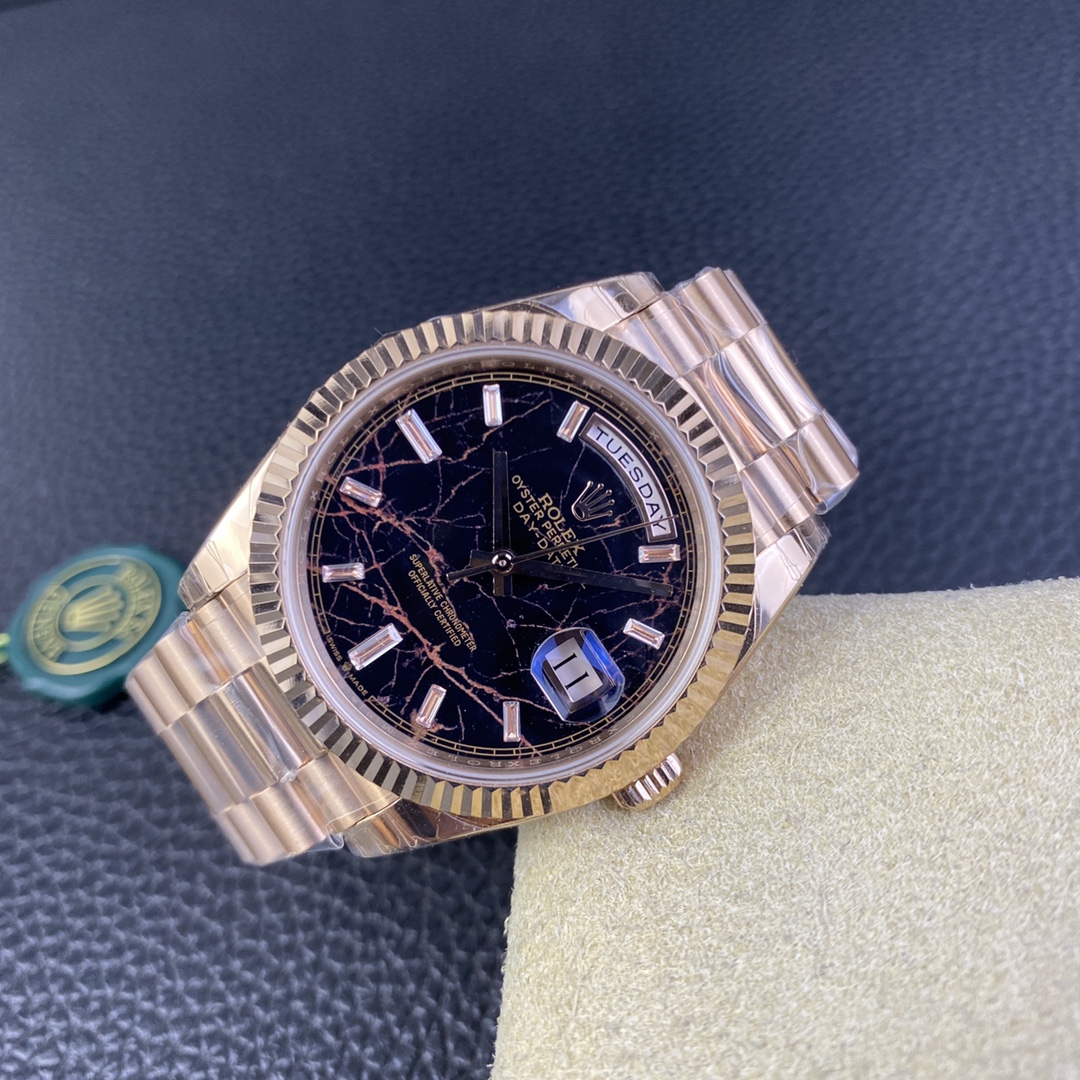 ROLEX デイ デイト プラチナコピー スチールバンド ウォッチ 上質商品 防水 シンプル ブラック_4