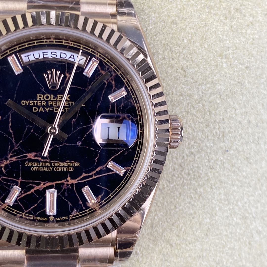 ROLEX デイ デイト プラチナコピー スチールバンド ウォッチ 上質商品 防水 シンプル ブラック_5
