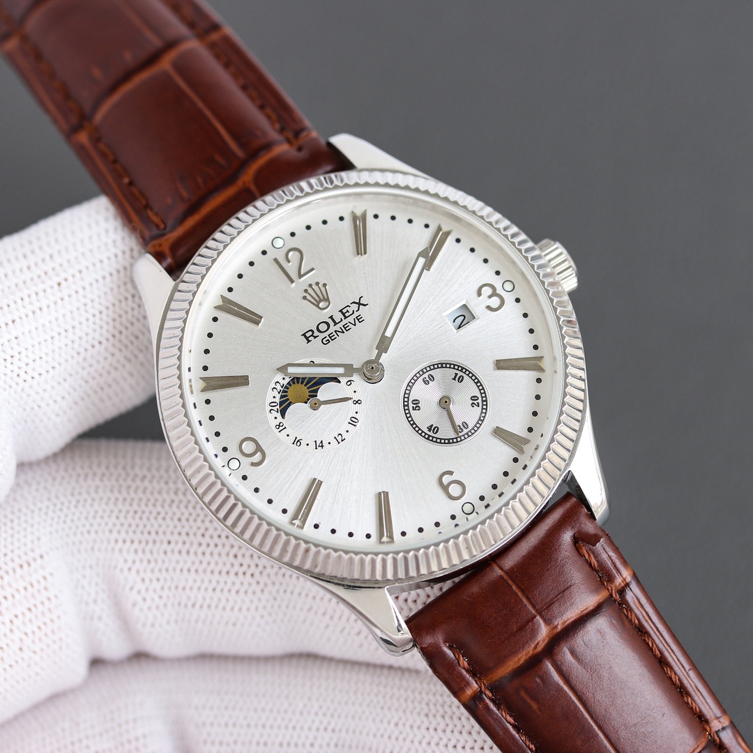 ROLEX お値打ち価格 チェリーニ ムーン フェイズ偽物 ウォッチ 防水 レザーバンド 通勤 多色可選_1