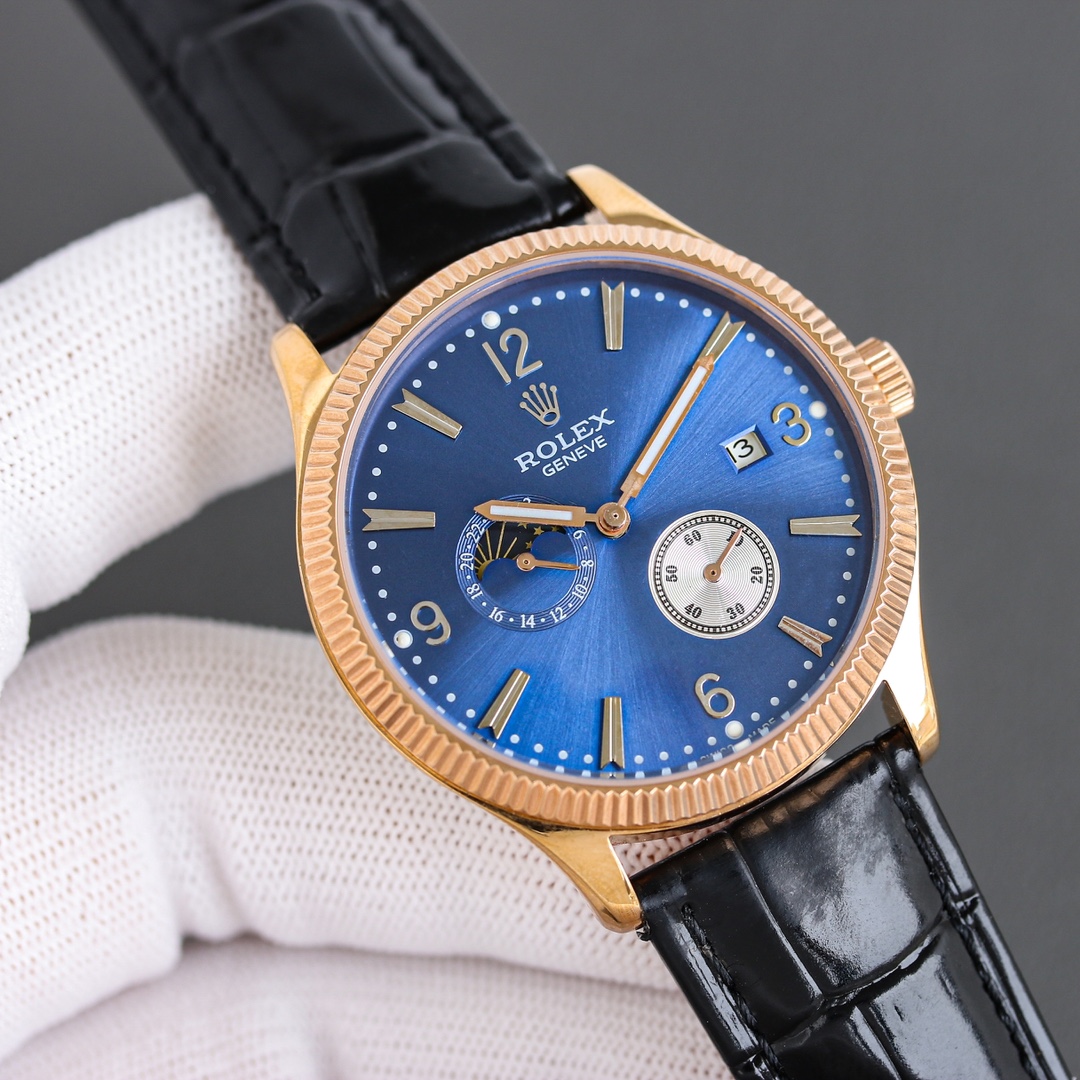 ROLEX お値打ち価格 チェリーニ ムーン フェイズ偽物 ウォッチ 防水 レザーバンド 通勤 多色可選_3