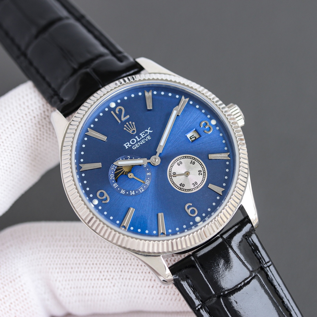 ROLEX お値打ち価格 チェリーニ ムーン フェイズ偽物 ウォッチ 防水 レザーバンド 通勤 多色可選_4