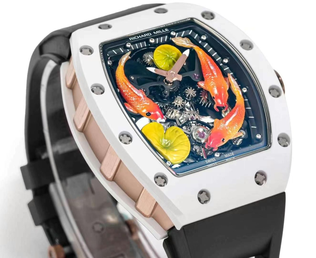 リシャールミルアップルウォッチスーパーコピー ウォッチ RM S10 腕時計 さかなプリント 美しい  防水 ブラック_4