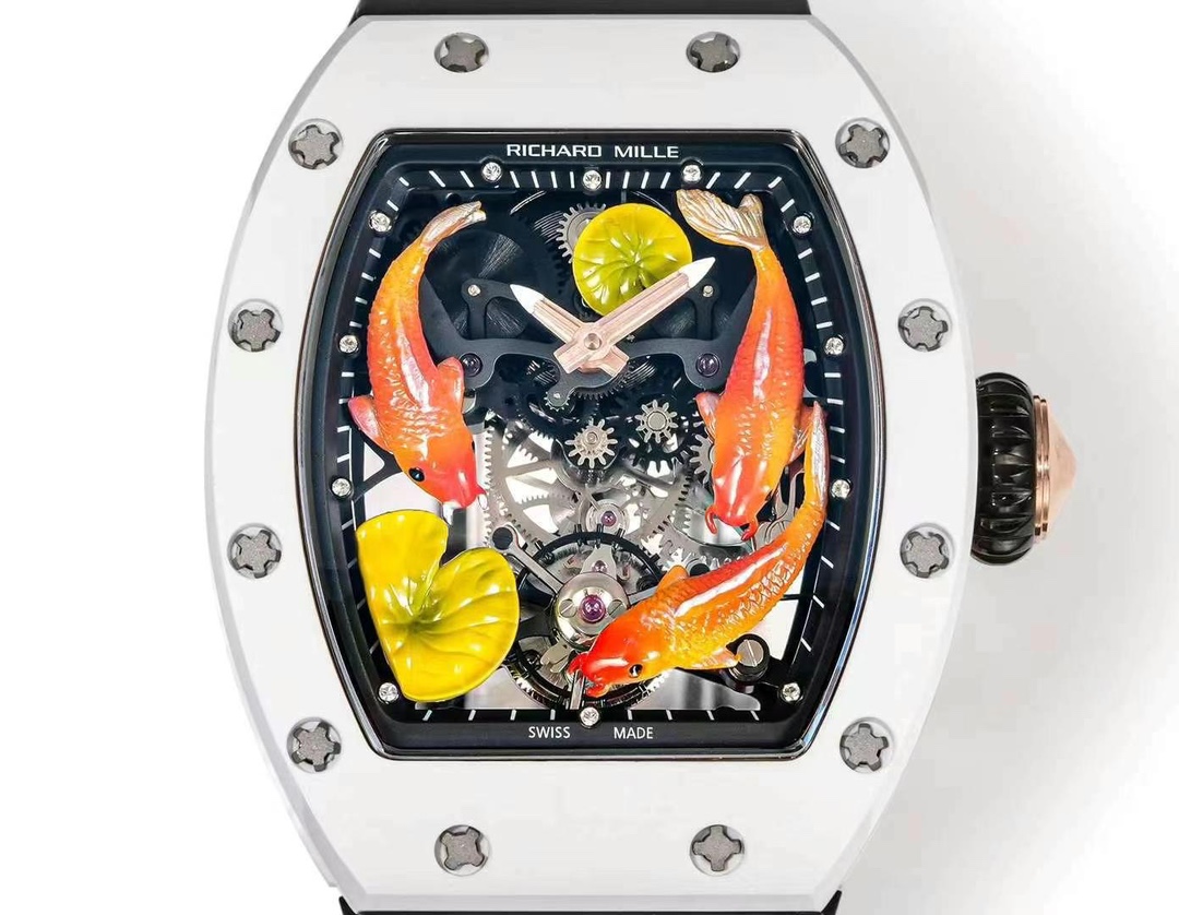 リシャールミルアップルウォッチスーパーコピー ウォッチ RM S10 腕時計 さかなプリント 美しい  防水 ブラック_6