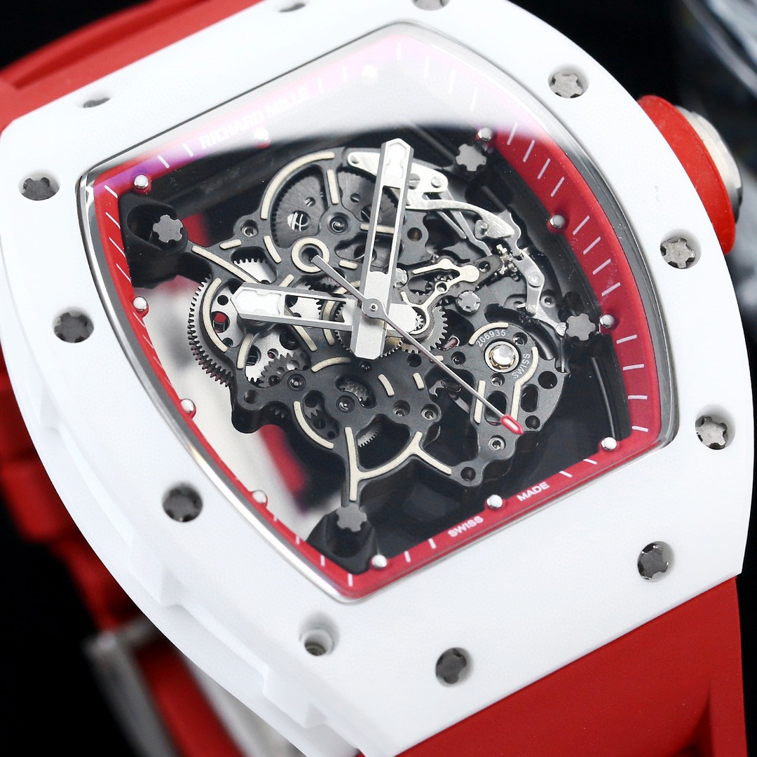 リシャールミル 腕時計 値段スーパーコピー ウォッチ ゴムバンド 防水 トゥールビヨン RM055 レッド_3