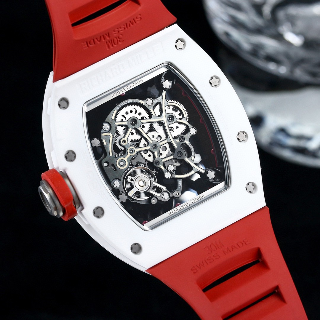 リシャールミル 腕時計 値段スーパーコピー ウォッチ ゴムバンド 防水 トゥールビヨン RM055 レッド_9