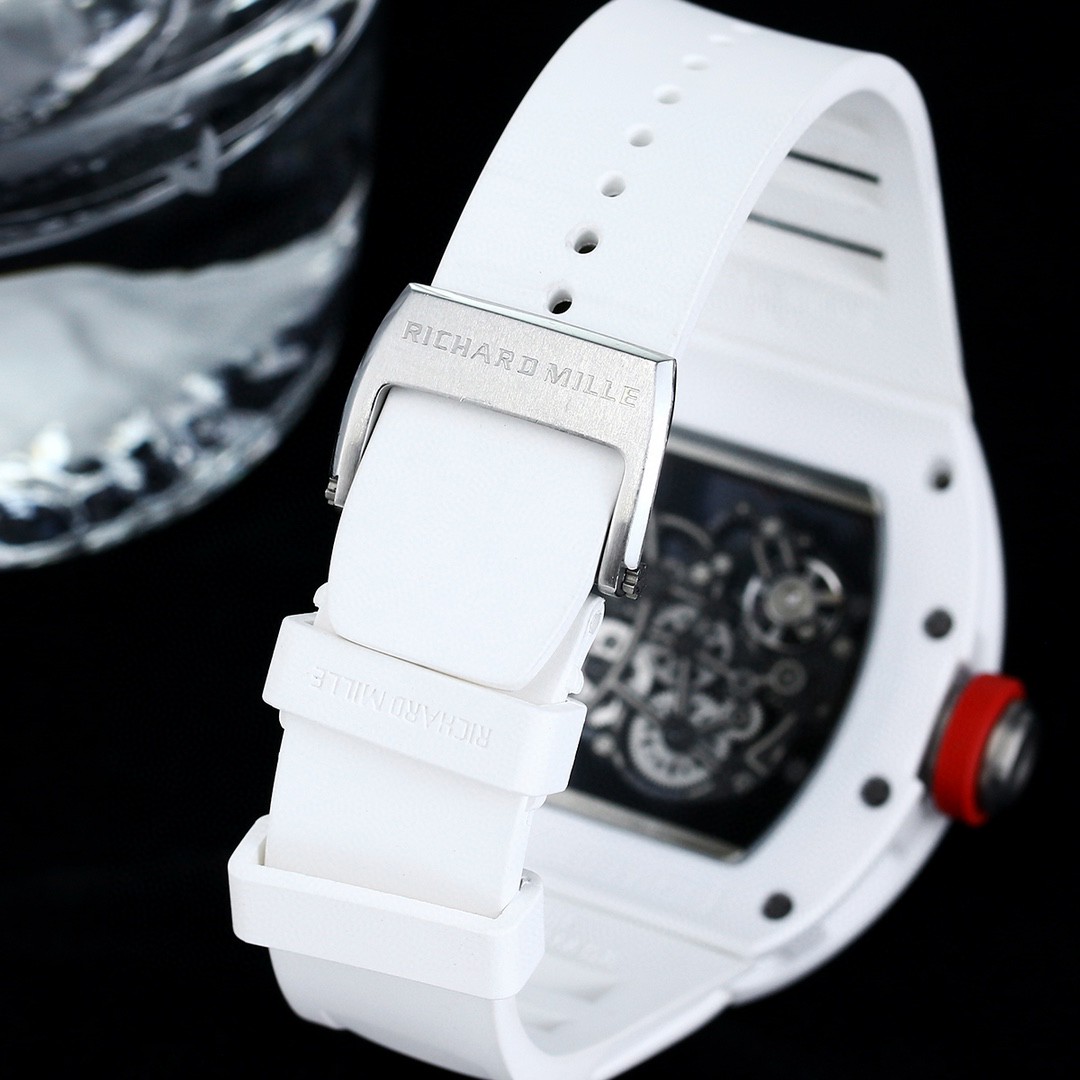 期間限定品 リシャールミル風 時計偽物 ウォッチ ゴムバンド 防水 トゥールビヨン RM055 ホワイト_9