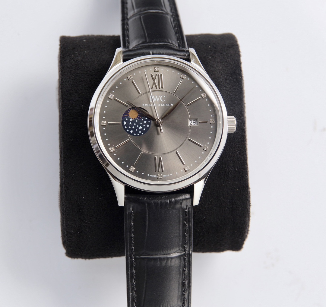 超激得の新品 iwc ポート フィノ偽物 牛革 ファッション 防水 ハンサム シンプル 腕時計 ブラック_3