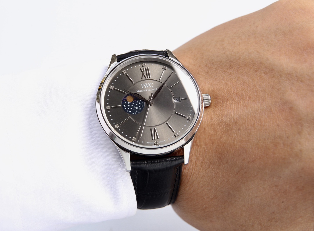 超激得の新品 iwc ポート フィノ偽物 牛革 ファッション 防水 ハンサム シンプル 腕時計 ブラック_5
