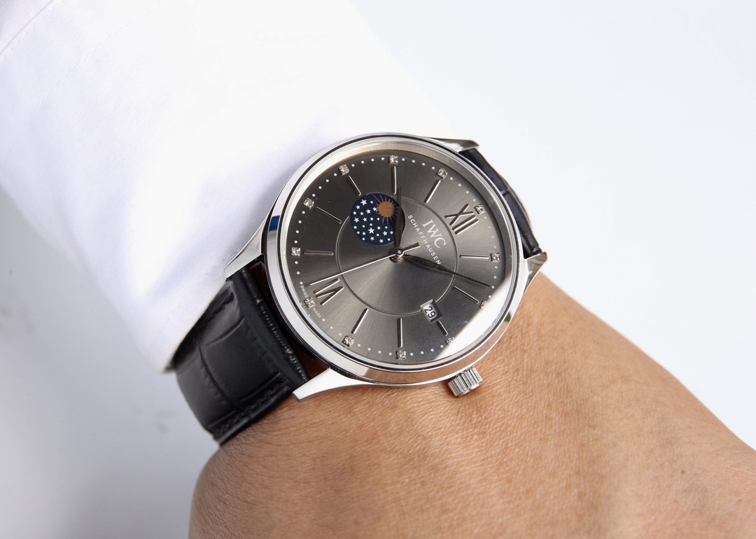 超激得の新品 iwc ポート フィノ偽物 牛革 ファッション 防水 ハンサム シンプル 腕時計 ブラック_6