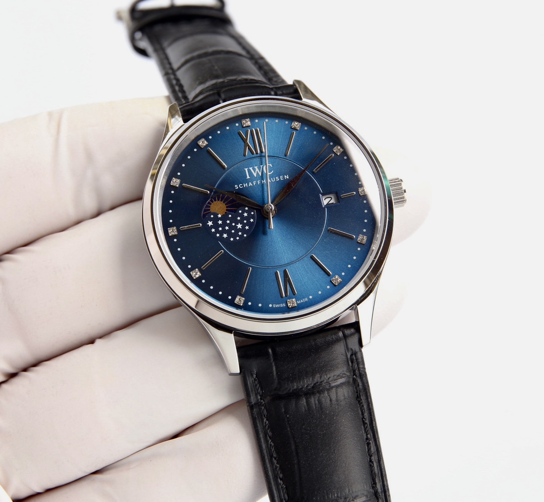 iwc ポート フィノ 新作スーパーコピー 牛革 ファッション 防水 ハンサム シンプル 腕時計 ブルー_1