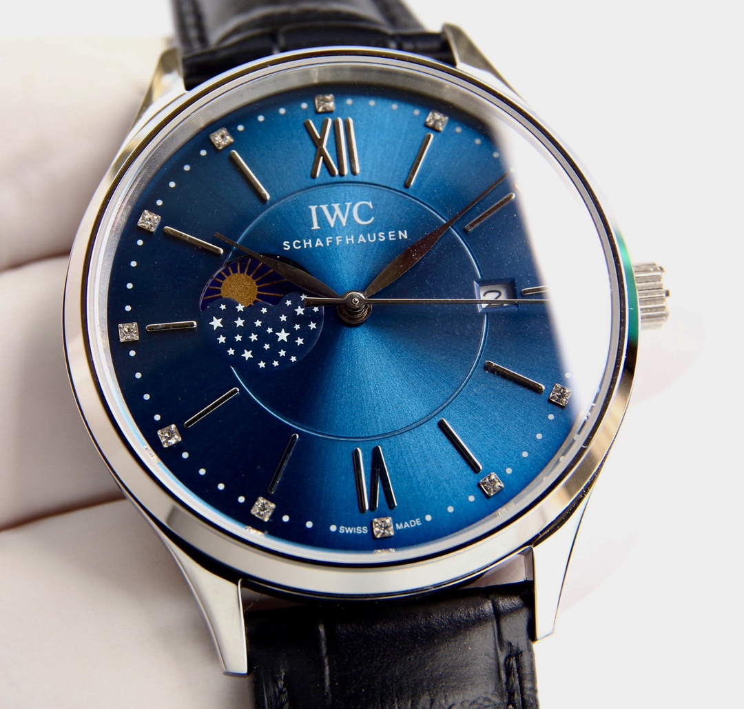iwc ポート フィノ 新作スーパーコピー 牛革 ファッション 防水 ハンサム シンプル 腕時計 ブルー_2