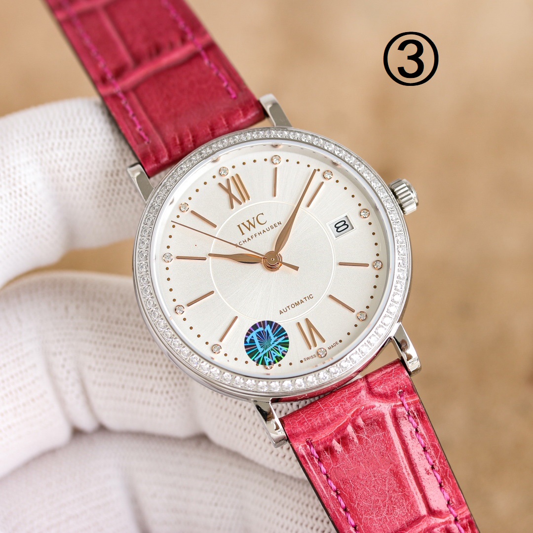 iwc ポート フィノ 37mm偽物 牛革 ファッション 防水 ハンサム シンプル 腕時計 多色可選_3
