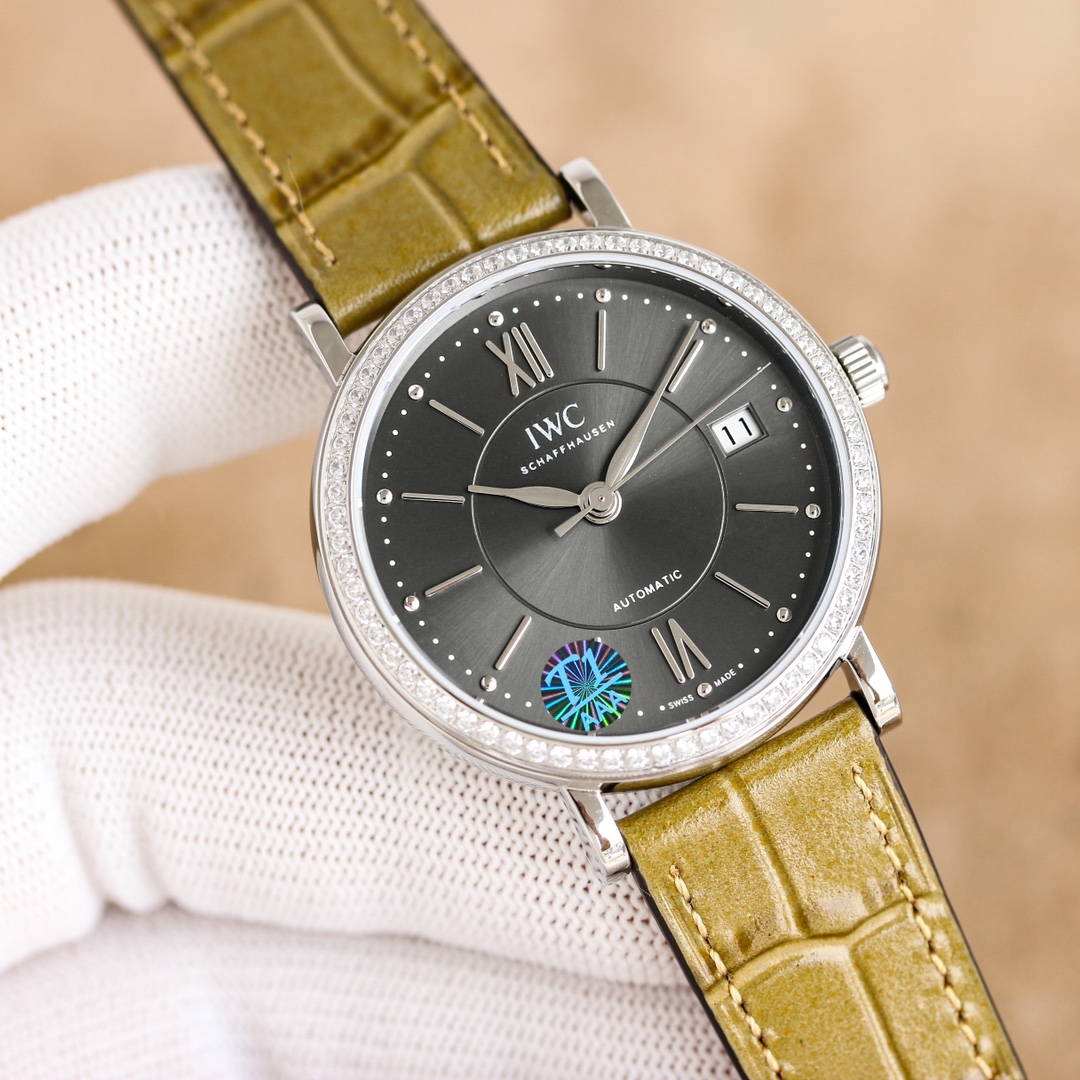 iwc ポート フィノ 37mm偽物 牛革 ファッション 防水 ハンサム シンプル 腕時計 多色可選_4