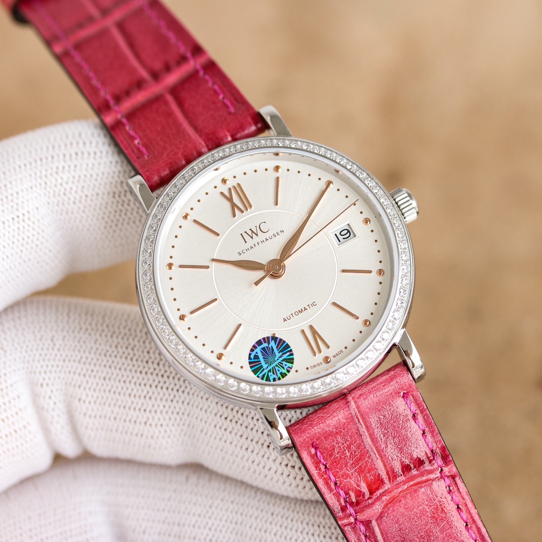 iwc ポート フィノ 37mm偽物 牛革 ファッション 防水 ハンサム シンプル 腕時計 多色可選_5