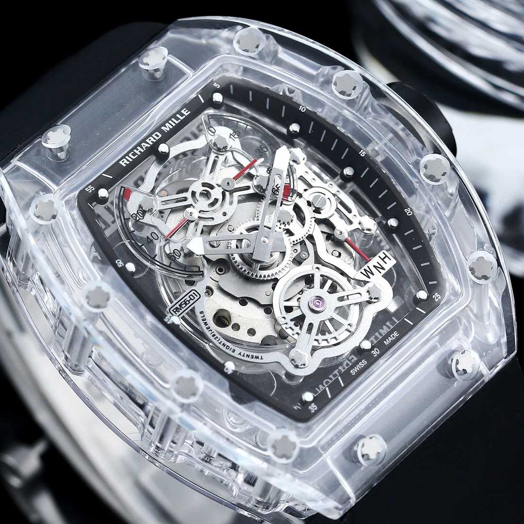 リシャール ミル なぜ高いスーパーコピー RM56-01 ウォッチ 腕時計 トゥールビヨン 防水 透明ケース ブラック_3