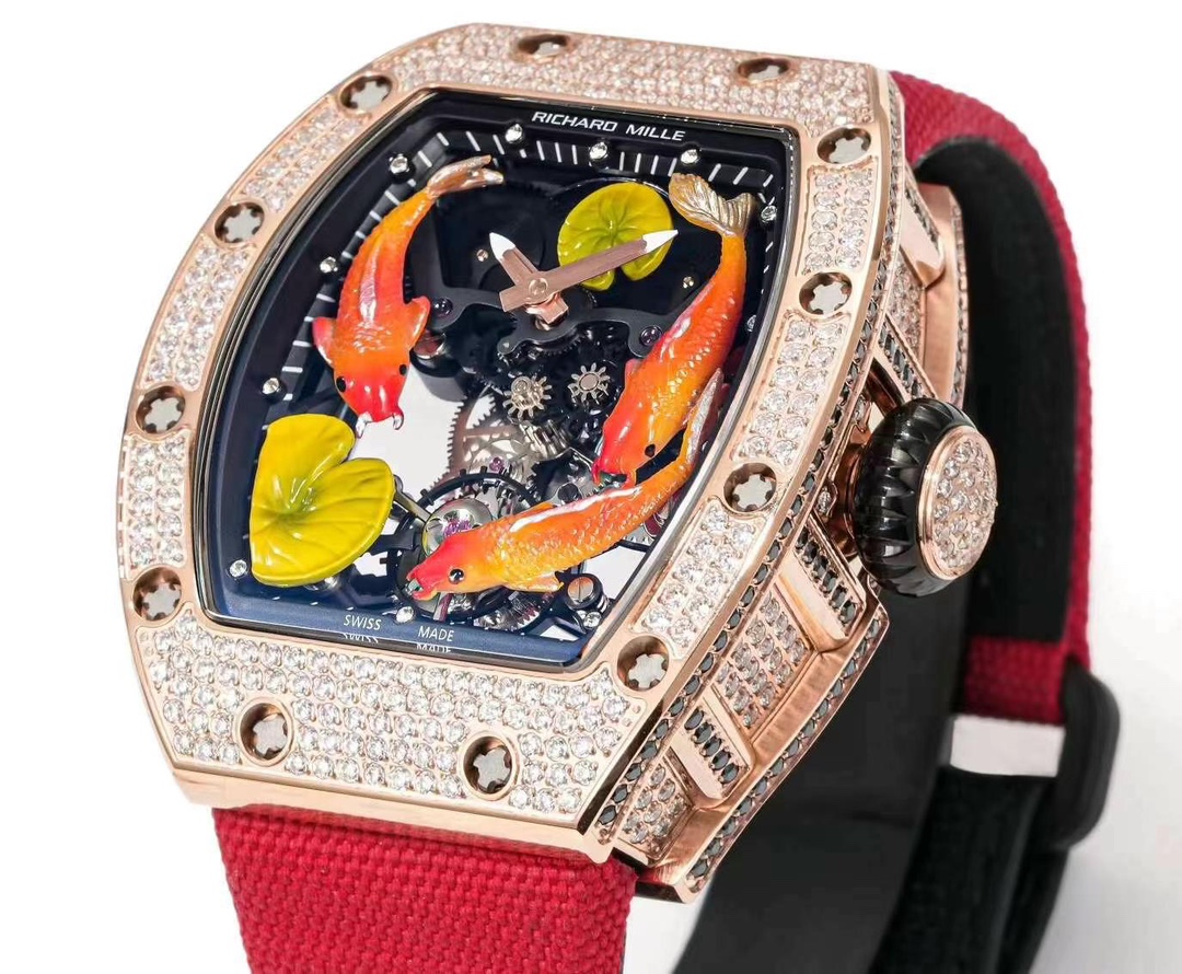 リシャールミル ムーブメント偽物 RM S10 ウォッチ 腕時計 プリント ダイヤ飾り 芸術 防水 レッド_2