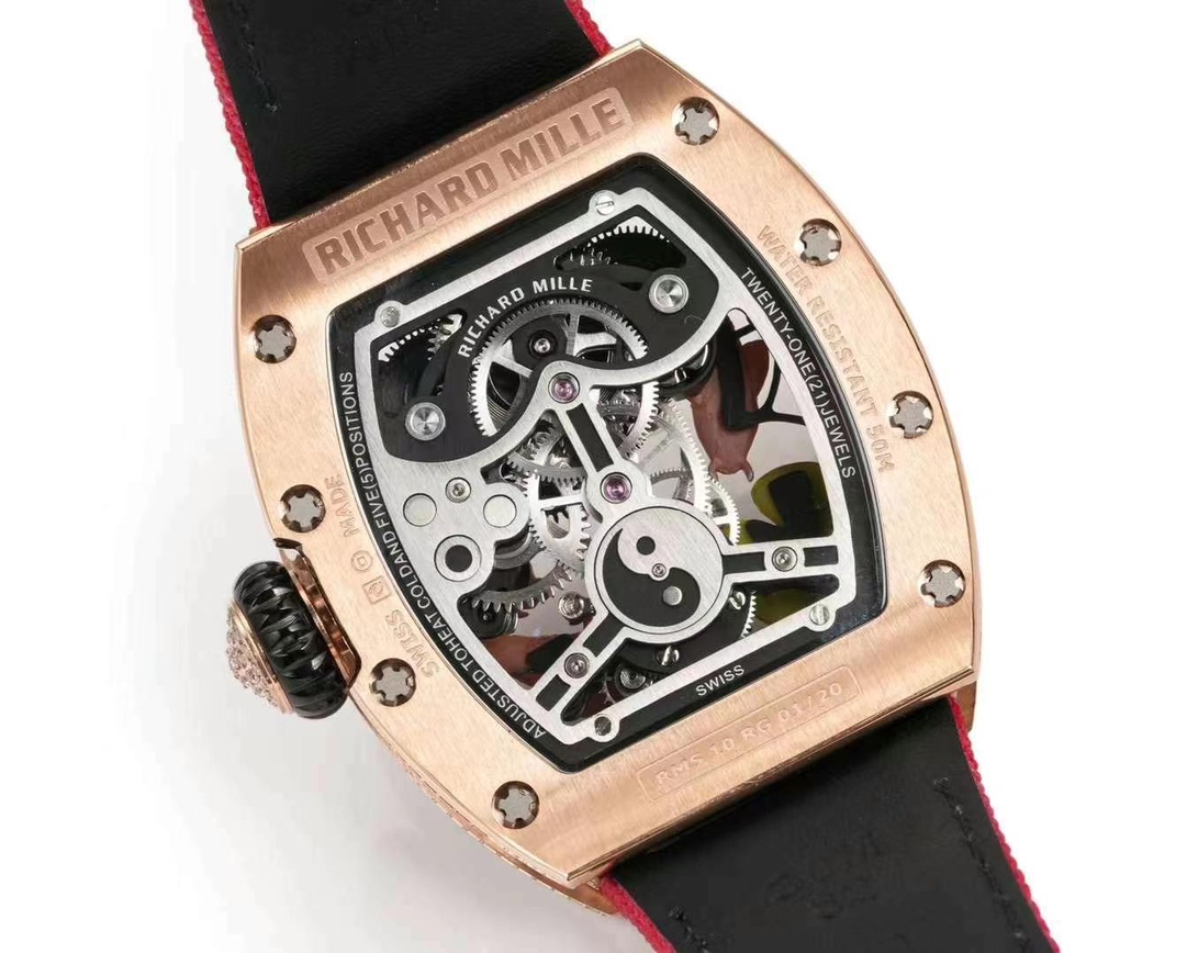 リシャールミル ムーブメント偽物 RM S10 ウォッチ 腕時計 プリント ダイヤ飾り 芸術 防水 レッド_8
