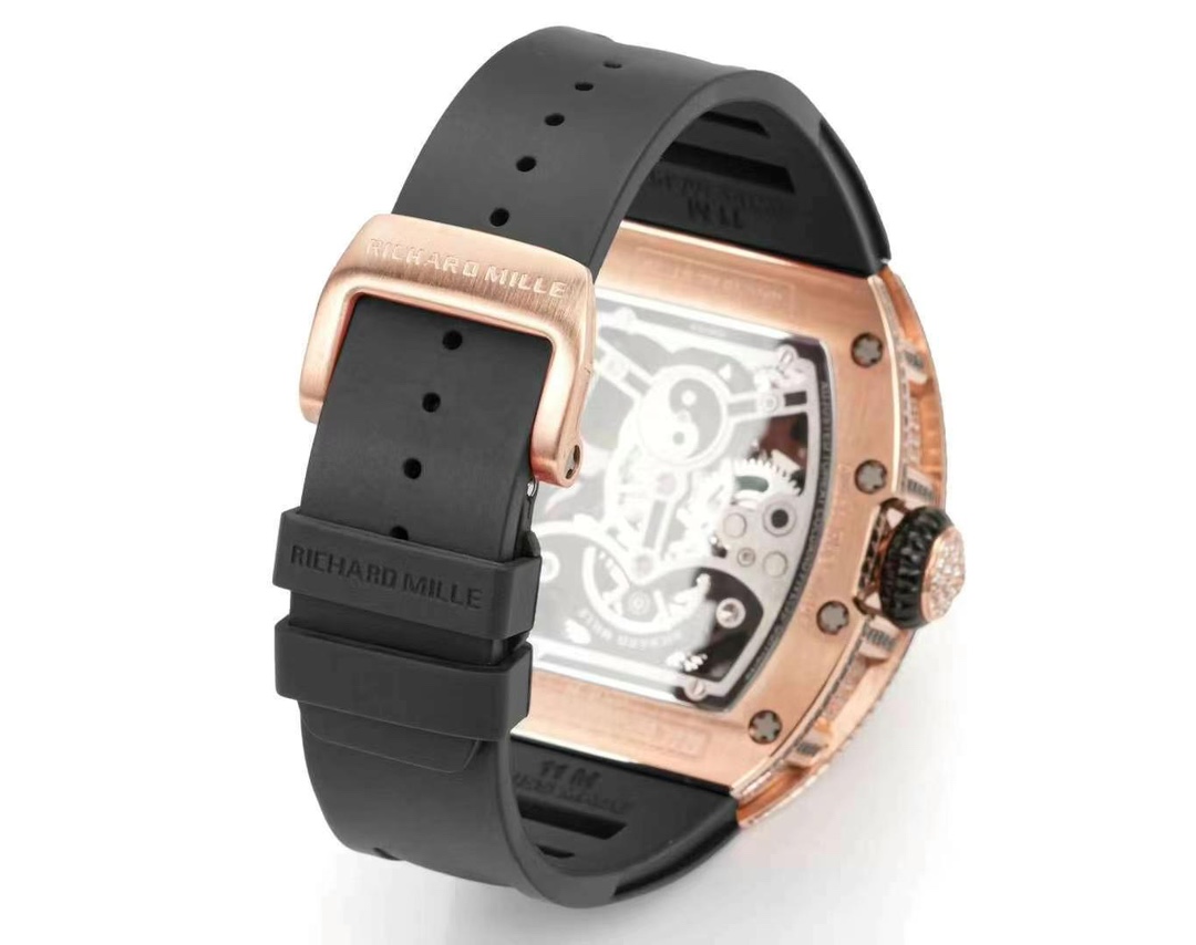リシャールミル ラウンドコピー RM S10 ウォッチ 腕時計 プリント ダイヤ飾り 芸術 防水 ブラック_9