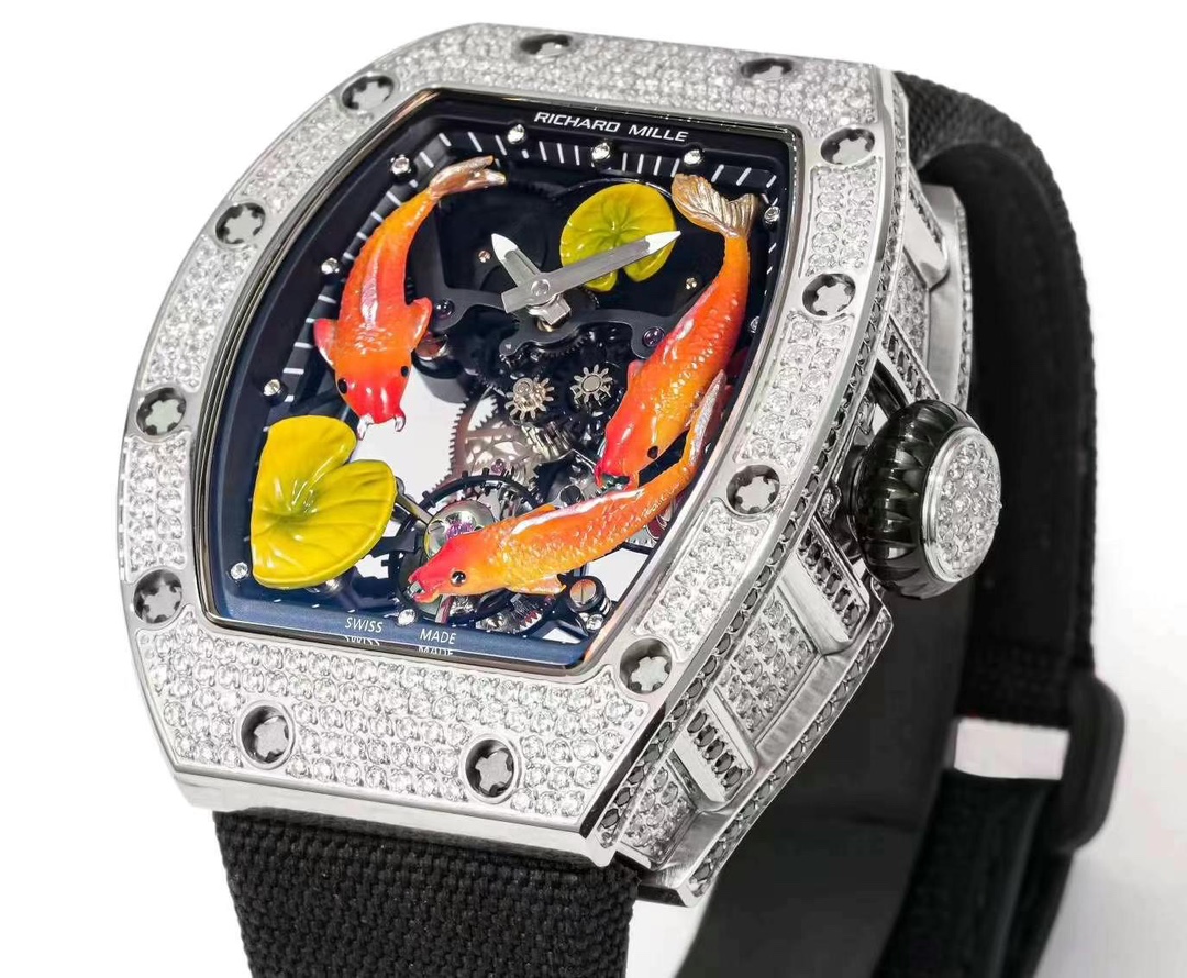 爆買い リシャールミル腕時計偽物 RM S10 ウォッチ 腕時計 プリント ダイヤ飾り 防水 ブラック_2