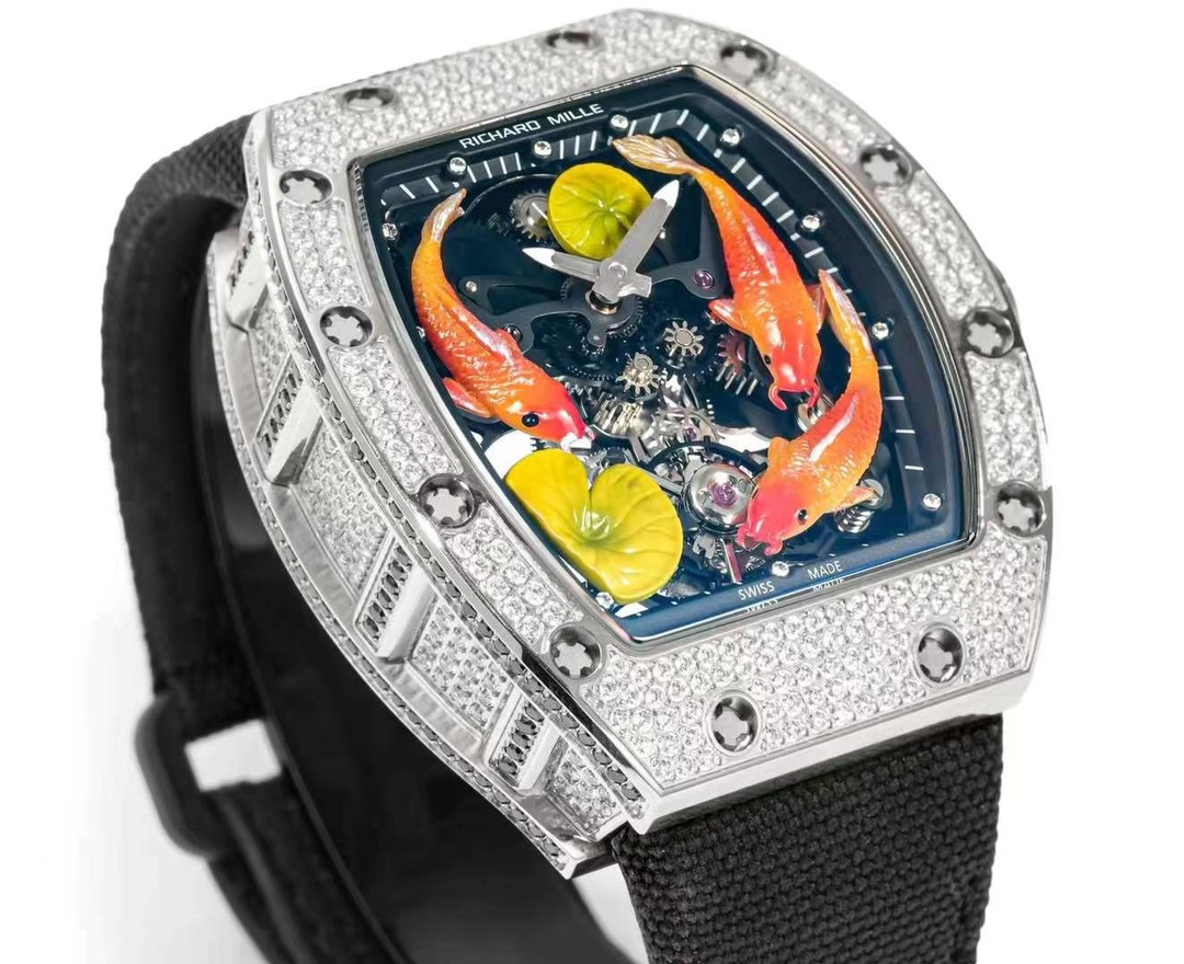 爆買い リシャールミル腕時計偽物 RM S10 ウォッチ 腕時計 プリント ダイヤ飾り 防水 ブラック_3