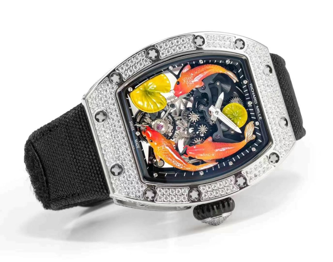 爆買い リシャールミル腕時計偽物 RM S10 ウォッチ 腕時計 プリント ダイヤ飾り 防水 ブラック_4