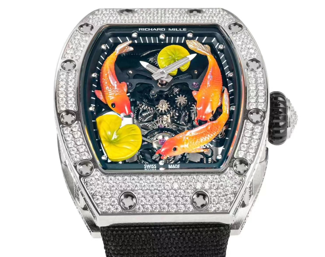 爆買い リシャールミル腕時計偽物 RM S10 ウォッチ 腕時計 プリント ダイヤ飾り 防水 ブラック_5