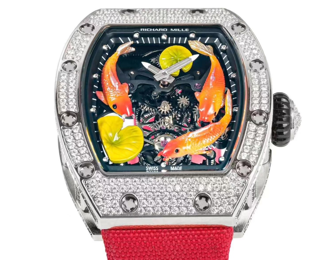 お買い得な リシャールミル 腕時計 値段コピー RM S10 ウォッチ 腕時計 プリント ダイヤ飾り 防水 レッド_5