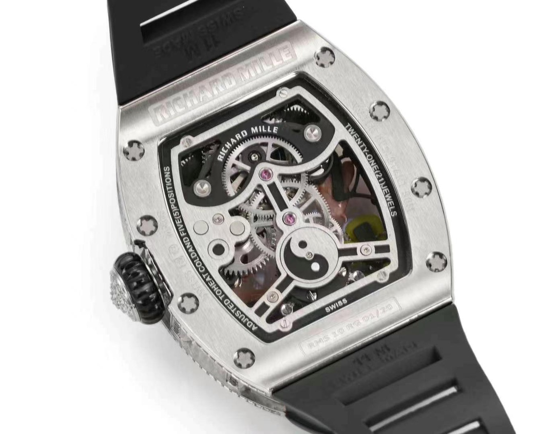 リシャールミル風 時計スーパーコピー RM S10 防水 上質品 ウォッチ 腕時計 プリント ダイヤ飾り ブラック_8