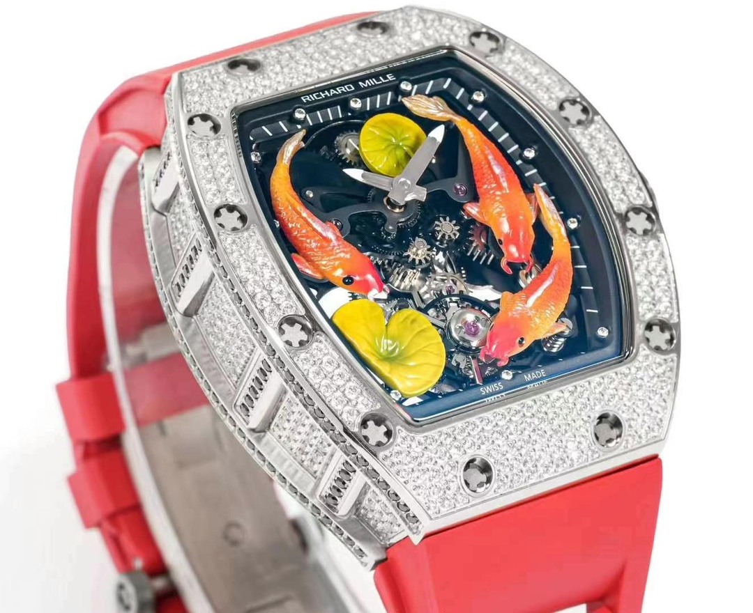 腕時計リシャールミル偽物 RM S10 防水 上質品 ウォッチ 腕時計 プリント ダイヤ飾り レッド_2