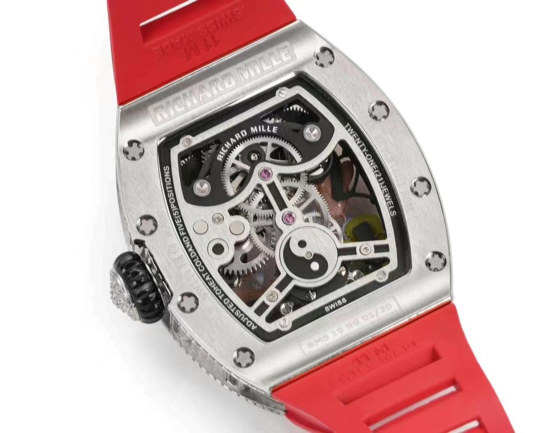 腕時計リシャールミル偽物 RM S10 防水 上質品 ウォッチ 腕時計 プリント ダイヤ飾り レッド_8