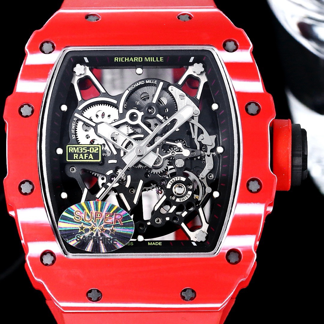 リシャール アップルウォッチスーパーコピー ゴムバンド RM 35-02 防水 上質品 ウォッチ 腕時計 青春風 レッド_4