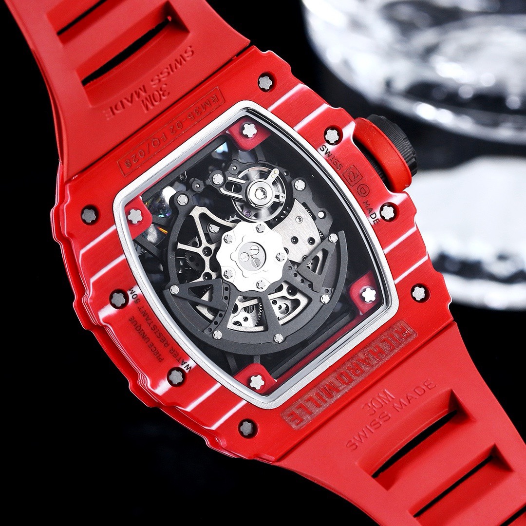 リシャール アップルウォッチスーパーコピー ゴムバンド RM 35-02 防水 上質品 ウォッチ 腕時計 青春風 レッド_8