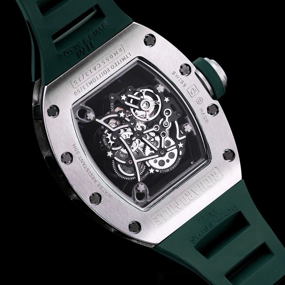 リシャール 値段 時計コピー ウォッチ 腕時計  RM055 ゴムバンド 上質品 シルバーケース 多色可選_8