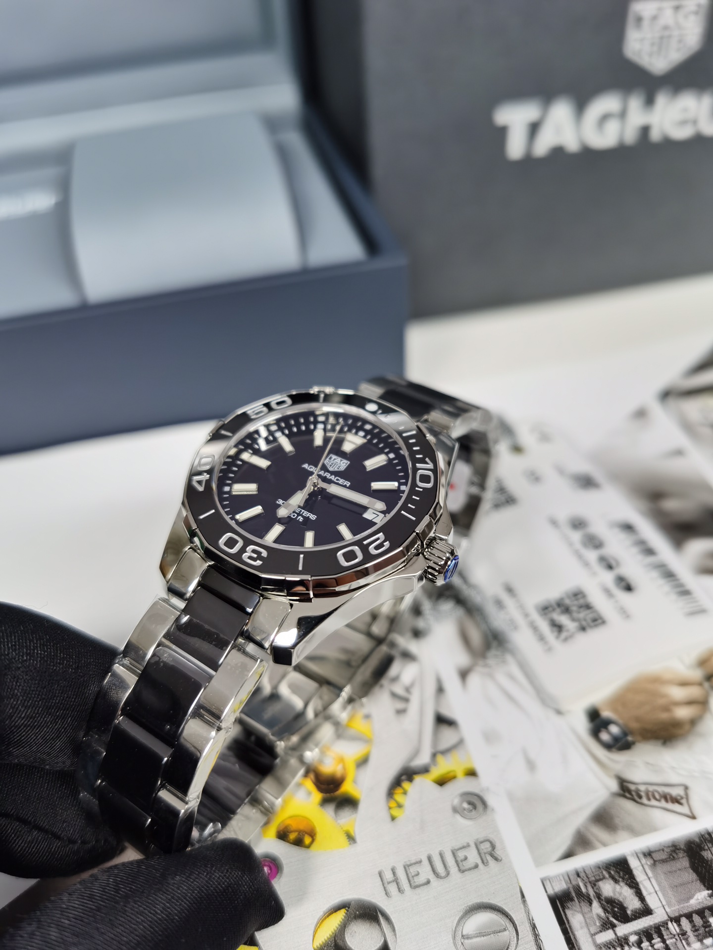 タグホイヤーアクアレーサー ソーラースーパーコピー 優雅レディ スチールバンド ウォッチ 腕時計 ブラック_6