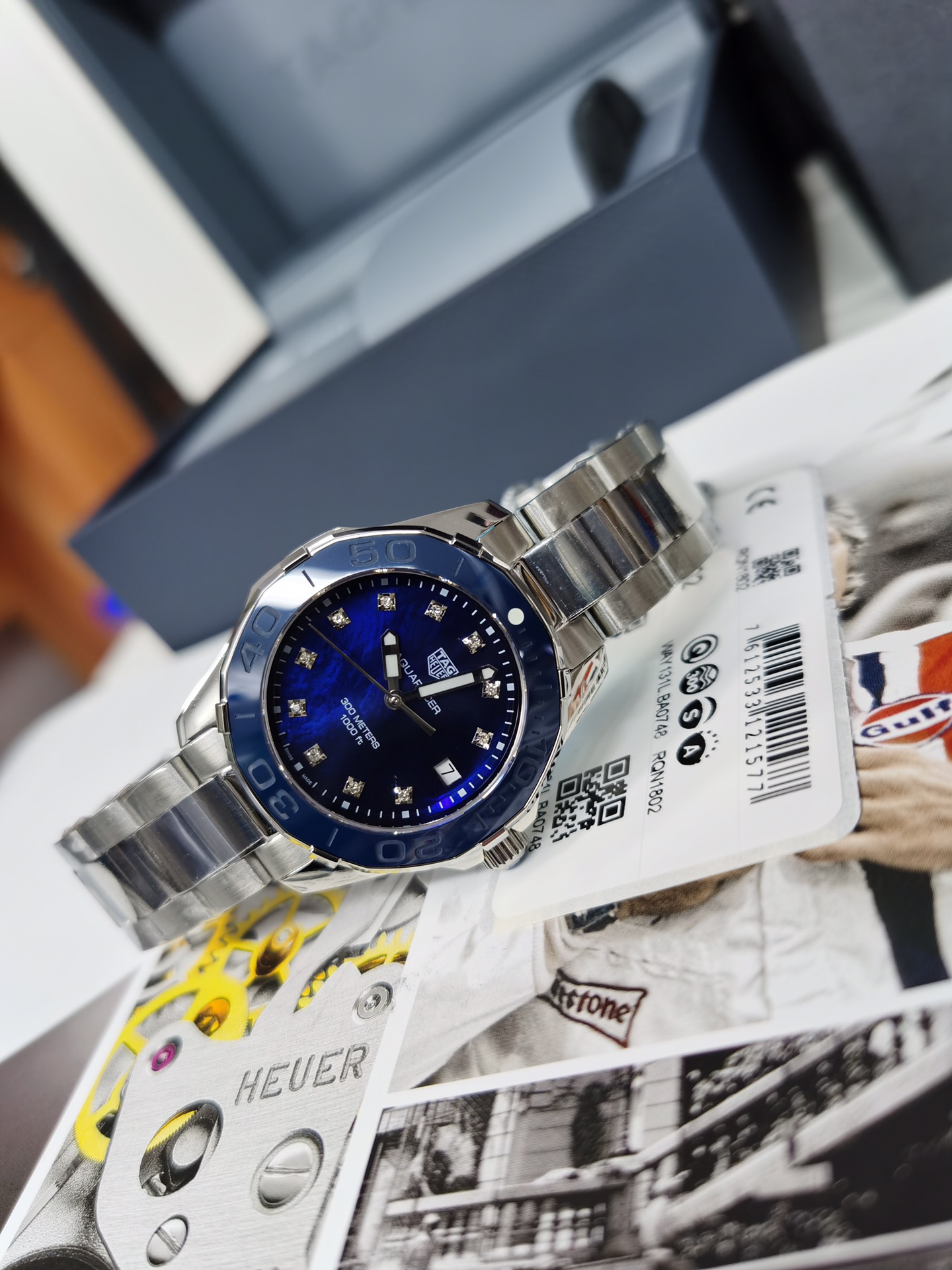 タグホイヤー アクアレーサー モデル偽物 ウォッチ 腕時計 防水 優雅レディ スチールバンド ブルー_2