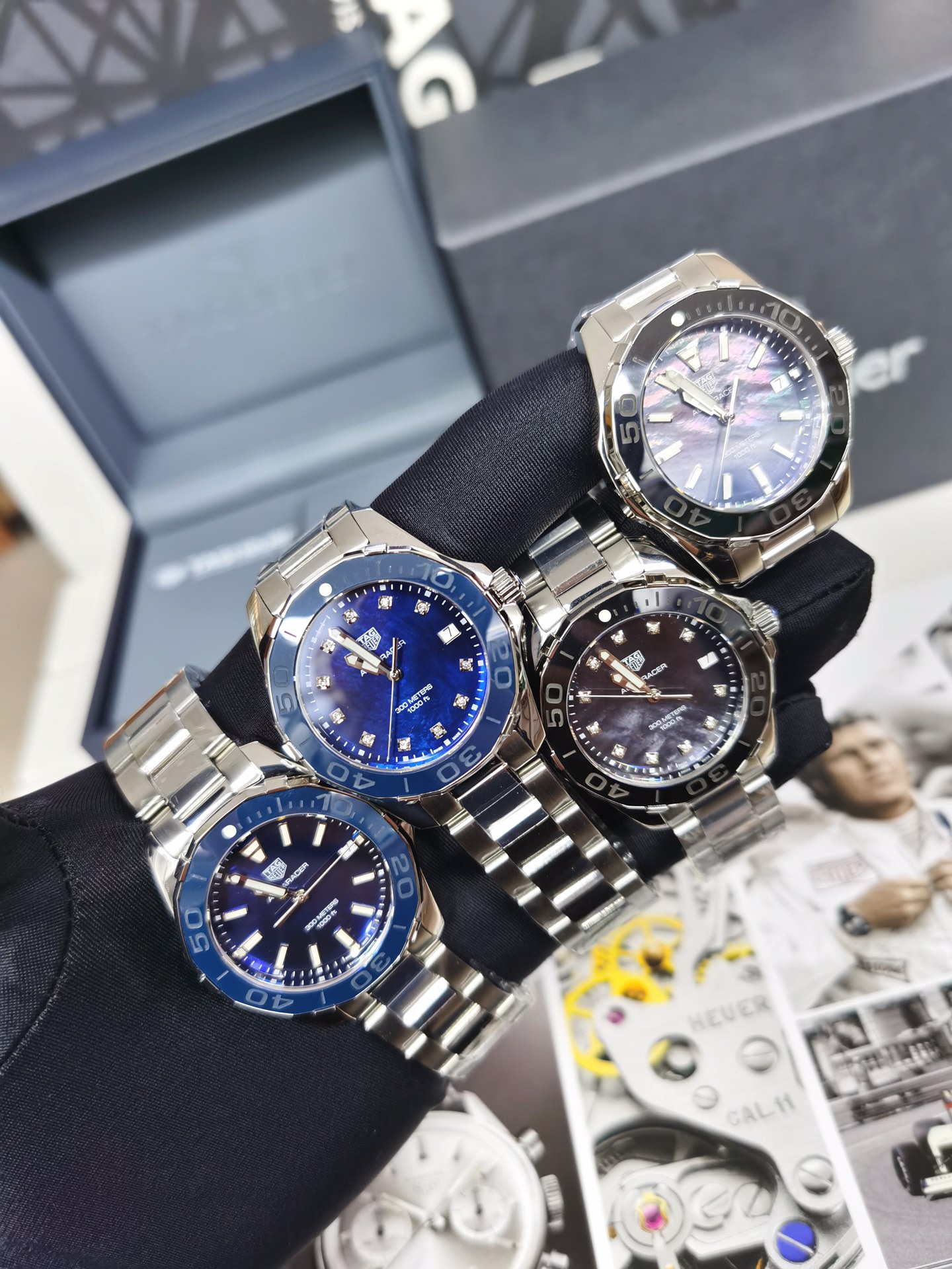 タグホイヤー アクアレーサー モデル偽物 ウォッチ 腕時計 防水 優雅レディ スチールバンド ブルー_9