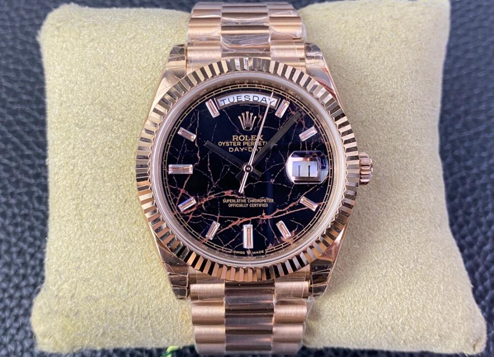 ROLEX デイ デイト プラチナコピー スチールバンド ウォッチ 上質商品 防水 シンプル ブラック